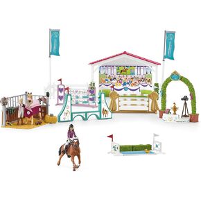 Schleich Horse Club, 36-Piece Playset, Horse Toys for Girls and Boys Ages 5-12, Friendship Horse Tournament
