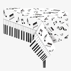 1 Pieces Music Theme Tablecloth 51.18 x 86.61 Inches,Disposable Music Social Media Themed Musical Table Cover for Kids and Baby Showers Musical Notes Birthday Party Decorations (1)