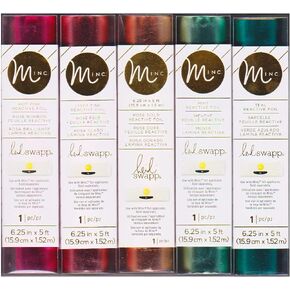 Minc Reactive Decorative Foil - Transfer Sheets - Bundle of Five Colors - 6.25" x 5 feet Each - Teal, Mint, Rose Gold, Light Pink, and Hot Pink in Saudi Arabia