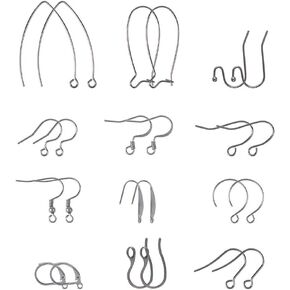 UNICRAFTALE 12 Styles 120pcs Stainless Steel Earring Hooks Ear Wires French Wire Hooks with Loops for Jewelry Drop Earring DIY Making 1-2mm Hole in Saudi Arabia