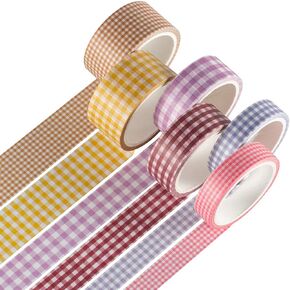 YUBX 6 Roll Washi Tape Set VSCO Decorative Tape for DIY Crafts, Bullet Journals, Planners, Scrapbooking, Wrapping (Stripe)