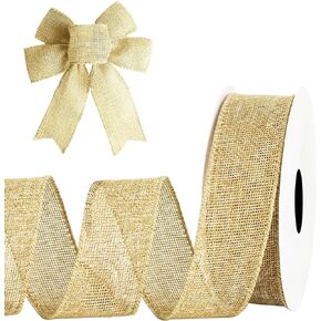 Wire Ribbon - Premium Grey Ribbon Wired Burlap Ribbon 2 Inch, Burlap Fabric Ribbon Roll of 6 Yards, Christmas Ribbon, Gifts Wrapping Ribbon, Burlap Ribbon for Crafts