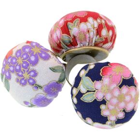 3 Pcs Pin Cushion Ring Floral Pattern Finger Pincushion Pin Holder for Sewing Projects, Random Color in Saudi Arabia