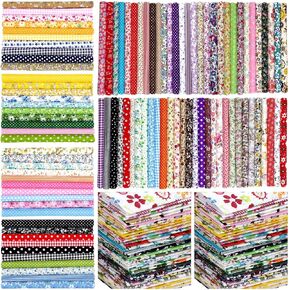 Ganeen 800Pcs 4 x 4 Inch Cotton Fabric Bundle Precut Fat Squares Patchwork Fabrics Cotton Printed Craft Fabric Fat Flower Fabric Quilting for DIY Craft Sewing Clothing Handmade Accessories (Vivid)