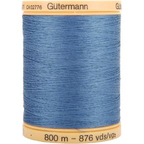 خيط قطني طبيعي من Gutermann 800 م/875 ياردة، أزرق نيلي