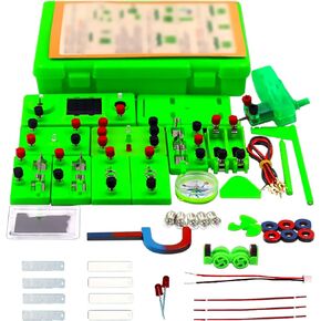 اي اكس بي اي بي اي لوحة دوائر كهربائية للاطفال، مجموعة تجارب علوم الفيزياء والمغناطيسية، مجموعة تعلم الكهرباء والمغناطيسية، العاب تعليمية وهدية عيد ميلاد لطلاب المدارس الابتدائية in Kuwait