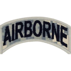 United States Army Airborne A/B Tab Patch, Black and Red, with Iron-On Adhesive