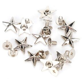 30 Sets Screw Zinc Alloy Star Rivets 14mm Star Studs and Spikes Metal Leather-Craft DIY for Shoes Bags Clothing Decoration(Gun's Color)