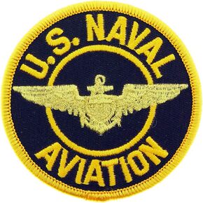 رقعة مطرزة للطيران USN تابعة للبحرية الأمريكية، مع لاصق حديدي (أحمر وأصفر)