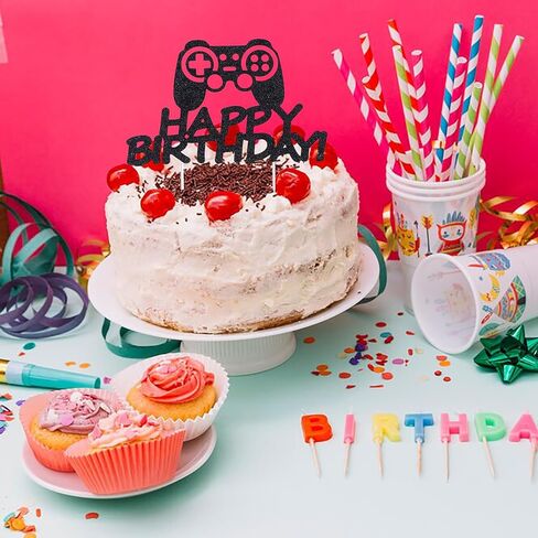 قطعة واحدة من BIEUFBJI لتزيين الكيك من لعبة الفيديو مع لعبة لامعة لحفلة بطابع لعبة الفيديو in Kuwait