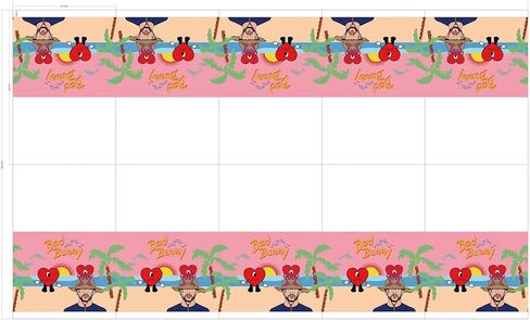 مفرش طاولة MZHICH Bunny Rapper لمستلزمات حفلات أعياد الميلاد وديكورات حفلات كرتونية على شكل أرنب مغني الراب (70.8 * 42.5 بوصة) قطعتان in Kuwait