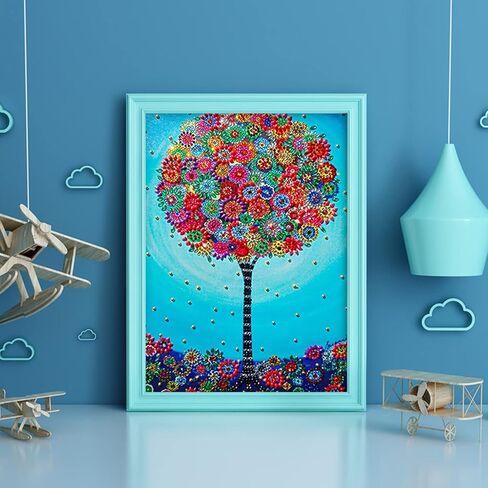 MXJSUA Special Shape Diamond Painting Kits for Adults, Round Drill Diamond Painting Kits 5D DIY Diamond Painting by Number Kits Diamond Art Kits for Home Wall Decor Flowers Tree 12x16 Inch in Saudi Arabia
