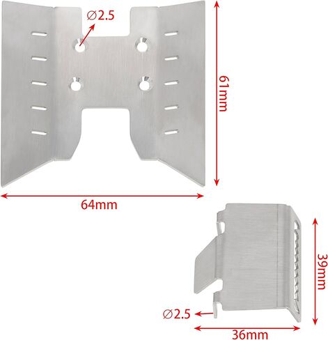 MEUS RACING Stainless Steel Skid Plate Chassis Armor Kit for AXIAL 1/18 UTB18 Capra Crawler Car in Saudi Arabia