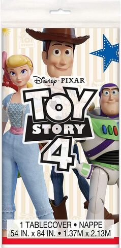 Unique Disney Toy Story 4 Rectangular Plastic Table Cover - 54" x 84", 1 Pc in Saudi Arabia