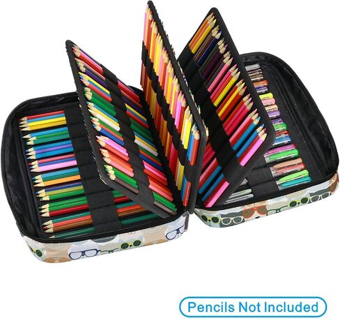 YOUSHARES Colored Pencil Case 220 Slots Pen Case Organizer With Handy Wrap & Zipper, Multilayer Holder for Prismacolor Colored Pencils & Gel Pen (Pumpkin) in Kuwait