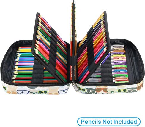 YOUSHARES Colored Pencil Case 220 Slots Pen Case Organizer With Handy Wrap & Zipper, Multilayer Holder for Prismacolor Colored Pencils & Gel Pen (Pumpkin) in Kuwait
