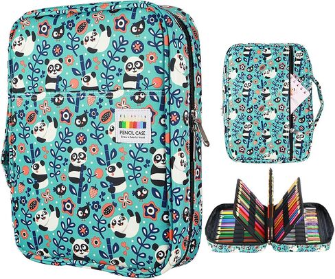 YOUSHARES Colored Pencil Case 220 Slots Pen Case Organizer With Handy Wrap & Zipper, Multilayer Holder for Prismacolor Colored Pencils & Gel Pen (Pumpkin) in Kuwait