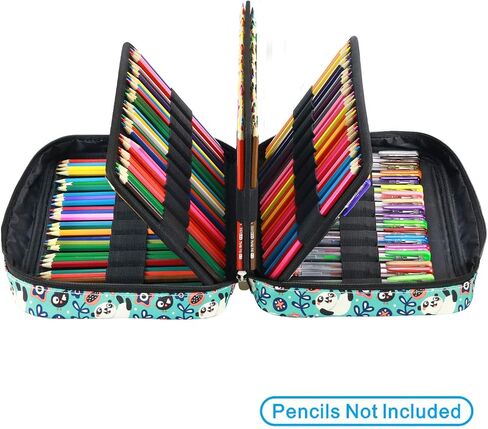YOUSHARES Colored Pencil Case 220 Slots Pen Case Organizer With Handy Wrap & Zipper, Multilayer Holder for Prismacolor Colored Pencils & Gel Pen (Pumpkin) in Kuwait