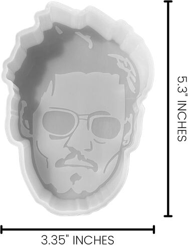Johnny Depp Freshie Silicone Mold | Size 3.35" Wide x 5.3" Long x 1" Deep | Freshie Molds | Silicone Mold for Freshie, Soap, Resin, Candles in Saudi Arabia