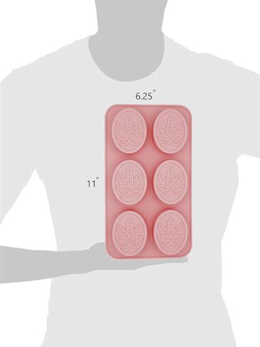 Marijuana Leaf Shaped Embossed Design Silicone Oval Soap Mold Tray Homemade Soap DIY Tray Mould, Set of Two in Kuwait