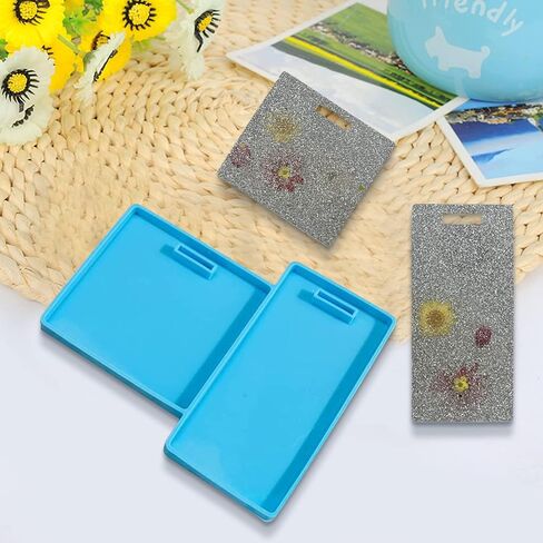 قوالب الراتنج سيليكون العفن، سيليكون ايبوكسي الراتنج حامل بطاقة الهوية، مربع ومستطيل سيليكون الإيبوكسي الصب لبطاقة الهوية اسم شارة حامل بطاقة العمل in Kuwait