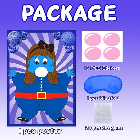 Chocolate Factory Party Decorations Pin The Gum on the Violet Pin Game for Kids Candyland Birthday Party Decorations Halloween Cosplay Party Games for Kids in Kuwait