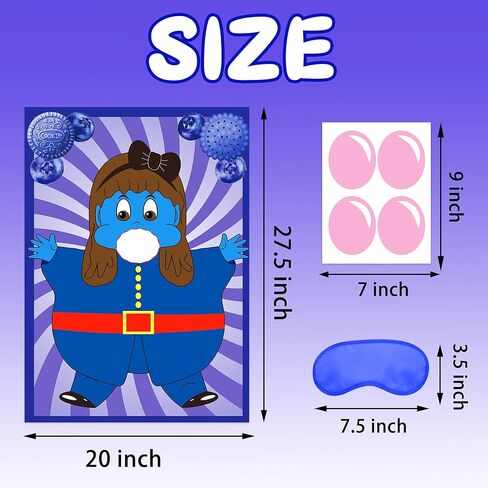 Chocolate Factory Party Decorations Pin The Gum on the Violet Pin Game for Kids Candyland Birthday Party Decorations Halloween Cosplay Party Games for Kids in Kuwait