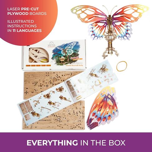 UGEARS Butterfly 3D Wooden Puzzle Adult 3D Model Kit Model Kit for Adults Teenagers Laser Cuts in Saudi Arabia