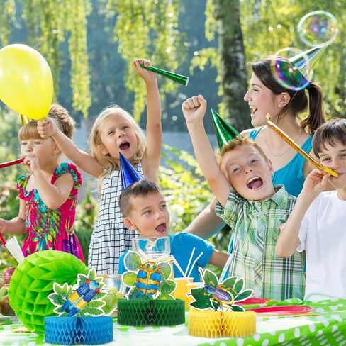 9 Pcs Summer Bugs Party Decorations Bug Themed Honeycomb Centerpiece Bug Party Supplies Insect Table Centerpiece Decoration Bug Themed Honeycombs Table Toppers for Baby Shower, Birthday Supplies in Saudi Arabia