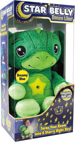 اونتيل ستار بيلي دريم لايتس، ضوء ليلي على شكل حيوان محشو، ديناصور اخضر حالم - يعرض نجوم واشكال متوهجة في 6 الوان لطيفة، كما يظهر في التلفزيون in Kuwait