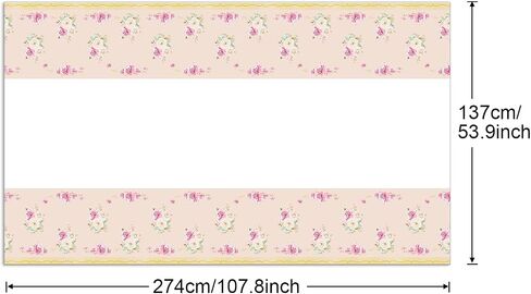 PHOGARY 3 Pieces Tea Party Floral Tablecloth for Party Decoration, Floral Plastic Rectangular Table Covers Flower Tablecloth for Tea Party Dessert Time Girl Birthday Party Supplies in Saudi Arabia
