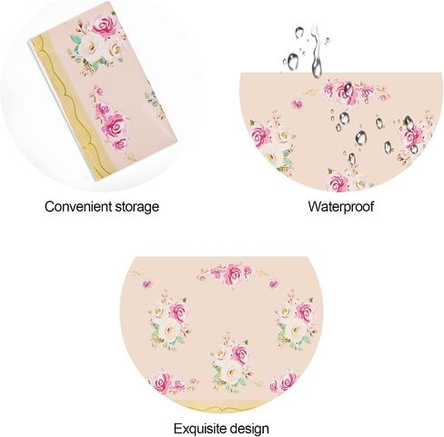 PHOGARY 3 Pieces Tea Party Floral Tablecloth for Party Decoration, Floral Plastic Rectangular Table Covers Flower Tablecloth for Tea Party Dessert Time Girl Birthday Party Supplies in Saudi Arabia