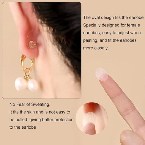 YOUMOO Earlobe Protectors, Ear Patches, Large Earring Support Stickers, Earrings Heavy-Duty Earring Protectors, Earring Lifting Stickers for Long-Term Wearing Earrings(24 Sheets) in Kuwait