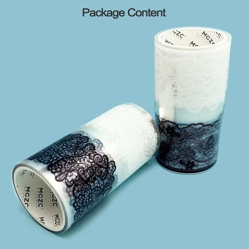 شريط دانتيل PET عتيق من PrettyLife 2 لفات 4 أنماط أبيض وأسود وزهور ذاتية اللصق من الدانتيل لسجل القصاصات ومخططي المجلات وإطار الصور وحرف دعوة الزفاف DIY (أسود أبيض -2) in Kuwait