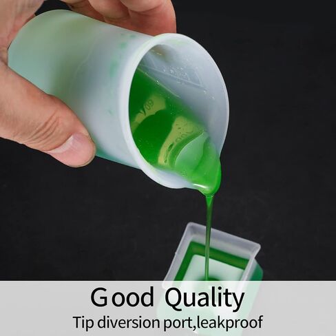 10 قطع من اكواب قياس سيليكون لراتنج الايبوكسي، 100 مل لوازم راتنج الايبوكسي، اكواب خلط الايبوكسي غير اللاصقة، قوالب صب الراتنج الايبوكسي، قوالب صنع المجوهرات، مع 20 ماصة in Kuwait