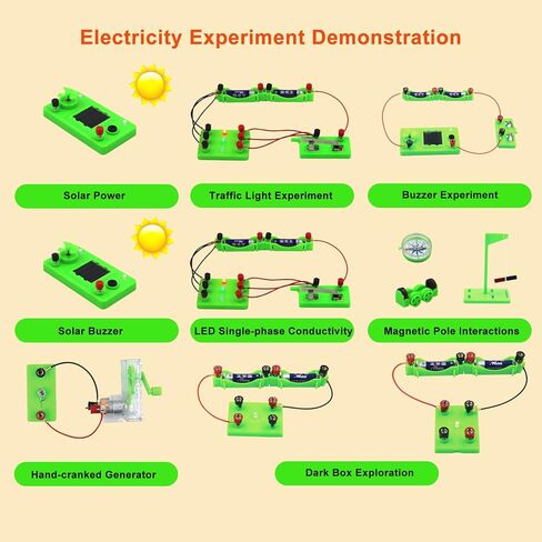 اي اكس بي اي بي اي لوحة دوائر كهربائية للاطفال، مجموعة تجارب علوم الفيزياء والمغناطيسية، مجموعة تعلم الكهرباء والمغناطيسية، العاب تعليمية وهدية عيد ميلاد لطلاب المدارس الابتدائية in Kuwait