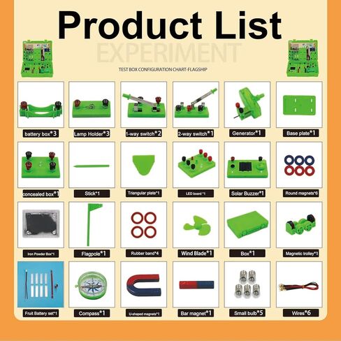 اي اكس بي اي بي اي لوحة دوائر كهربائية للاطفال، مجموعة تجارب علوم الفيزياء والمغناطيسية، مجموعة تعلم الكهرباء والمغناطيسية، العاب تعليمية وهدية عيد ميلاد لطلاب المدارس الابتدائية in Kuwait