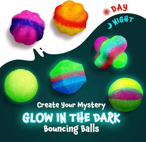 مجموعة ألعاب الكرات النطاطة الخاصة بك من XXتويز للأطفال كرات كهربائية كريستالية متوهجة كرات سحرية 12 مجموعة فردية 4 قوالب، 6 ألوان، هدايا حفلة عيد الميلاد المرح والفنون والحرف اليدوية للأطفال in Kuwait