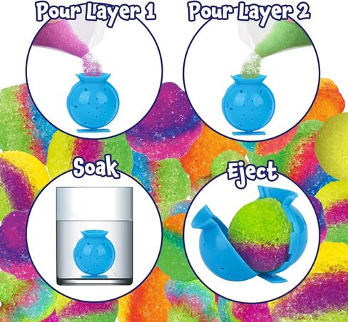 مجموعة ألعاب الكرات النطاطة الخاصة بك من XXتويز للأطفال كرات كهربائية كريستالية متوهجة كرات سحرية 12 مجموعة فردية 4 قوالب، 6 ألوان، هدايا حفلة عيد الميلاد المرح والفنون والحرف اليدوية للأطفال in Kuwait