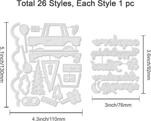 INFUNLY 2Pcs Travel Bag Cutting Dies Car Metal Die Cuts for Card Making Balloon Die Cutters Tree Die Cutting Text Sign Die Cut Embossing Stencils for DIY Scrapbooking Album Photo Paper Crafts Decor in Saudi Arabia