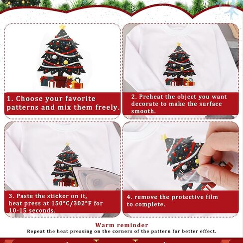 6 أوراق عيد الميلاد الحديد على النقل، لطيف عيد الميلاد الحديد على بقع للنسيج ثلج الأيائل سانتا كلوز ملصقات نقل الحرارة يزين للملابس DIY in Kuwait