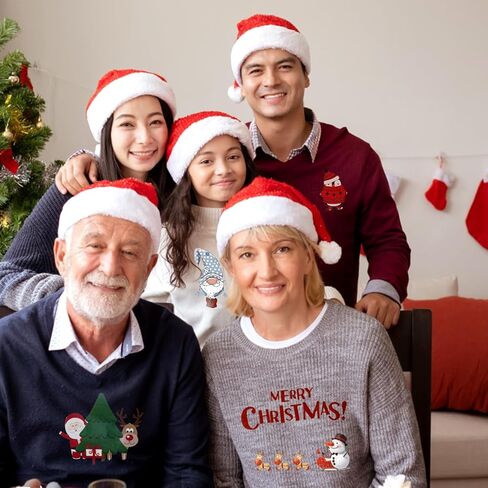 6 أوراق عيد الميلاد الحديد على النقل، لطيف عيد الميلاد الحديد على بقع للنسيج ثلج الأيائل سانتا كلوز ملصقات نقل الحرارة يزين للملابس DIY in Kuwait