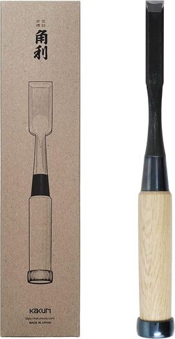 KAKURI Japanese Mortise Chisel for Woodworking 1/4" (6mm), Made in JAPAN, Professional Wood Chisel Oire Nomi (Hand Forged), Japanese White Steel No.2 Blade, White Oak Wood Handle in Kuwait