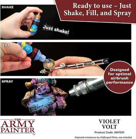 The Army Painter Warpaint Air Fluorescent Violet Volt - Acrylic Non-Toxic Heavily Pigmented Water Based Paint for Tabletop Roleplaying, Boardgames, and Wargames Miniature Model Painting in Saudi Arabia