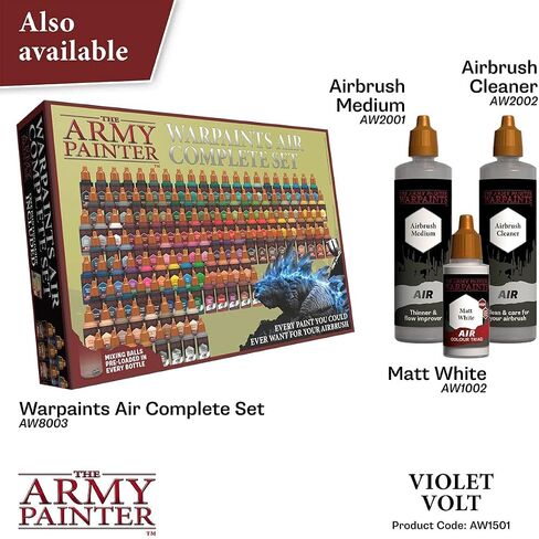 The Army Painter Warpaint Air Fluorescent Violet Volt - Acrylic Non-Toxic Heavily Pigmented Water Based Paint for Tabletop Roleplaying, Boardgames, and Wargames Miniature Model Painting in Saudi Arabia