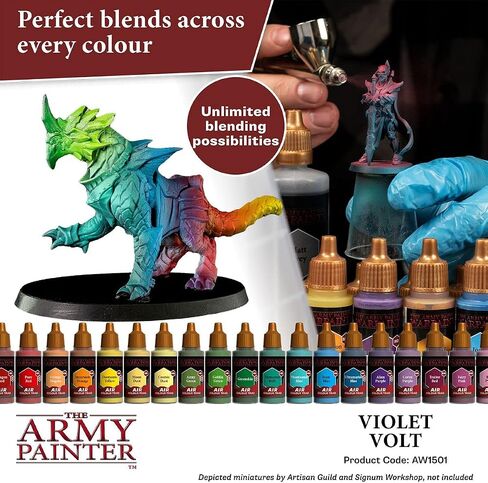 The Army Painter Warpaint Air Fluorescent Violet Volt - Acrylic Non-Toxic Heavily Pigmented Water Based Paint for Tabletop Roleplaying, Boardgames, and Wargames Miniature Model Painting in Saudi Arabia