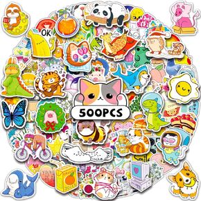 500 PCS Cute Stickers for Kids, Aesthetic Stickers for Water Bottles Kawaii Vsco Vinyl Sticker Bulk for Girls Teens Adorable Waterproof Sticker Pack Party Favors Luggage Skateboard Reward Gifts in Kuwait