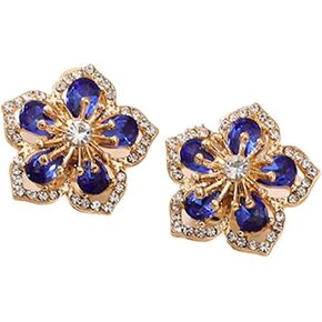 Flower Petal Earrings Crystal Flower Stud Earrings Elegant Floral Earrings Daisy Stud Earrings for Women Girls in Saudi Arabia