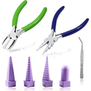 LEONTOOL مجموعة أدوات اللف 4 قطع Quilling Border Buddy كماشة قطع إلكترونية وكماشة فك مزدوجة من النايلون للف المجوهرات وصب حلقة القفز