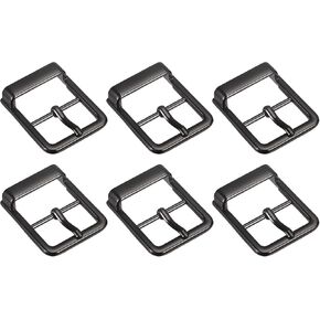 uxcell Metal Roller Buckle, 6Pcs Single Prong Belt Buckle Square Center Bar Buckles for DIY Leather Craft Accessories